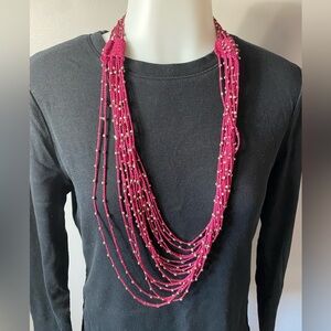 Lot of 2 Boho Necklaces
1 dark pink
1 Yellow Gold 
festival fun dressy